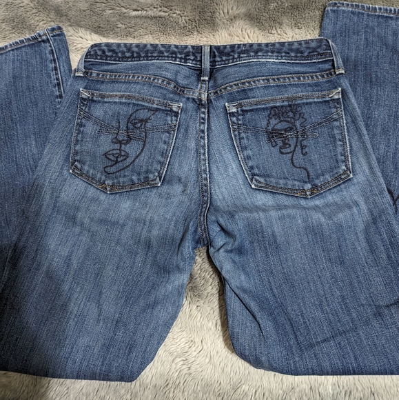 Distressed artsy jeans straight cut - Picture 3 of 3